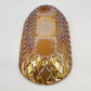 Amber Iridescent Carnival Glass Oval Serving Bowl Scalloped 10.5