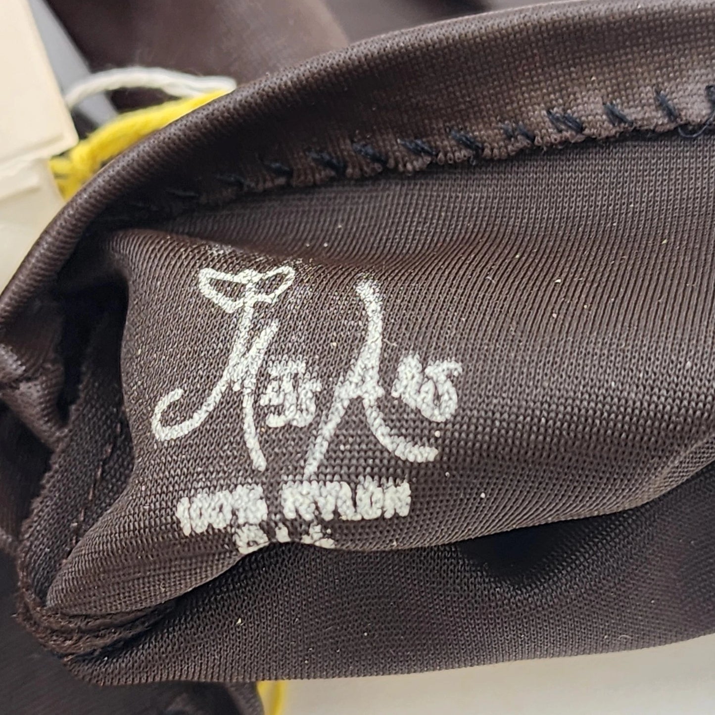 Miss Aris Just Kidding Brown Nylon Brown Dress Gloves Size 6.5 Small MCM NEW