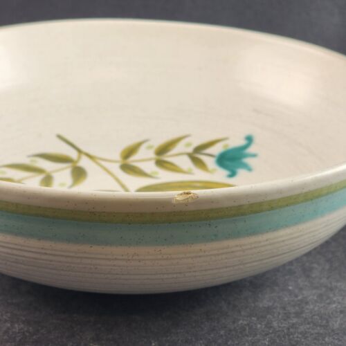 Tulip Time 9" Vegetable Bowl Franciscan Earthenware China Blue Green Tulip Rim