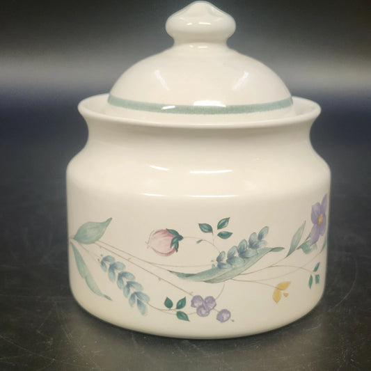 Pfaltzgraff April Sugar Bowl with Domed Lid 4.5" Floral Ceramic Stoneware USA