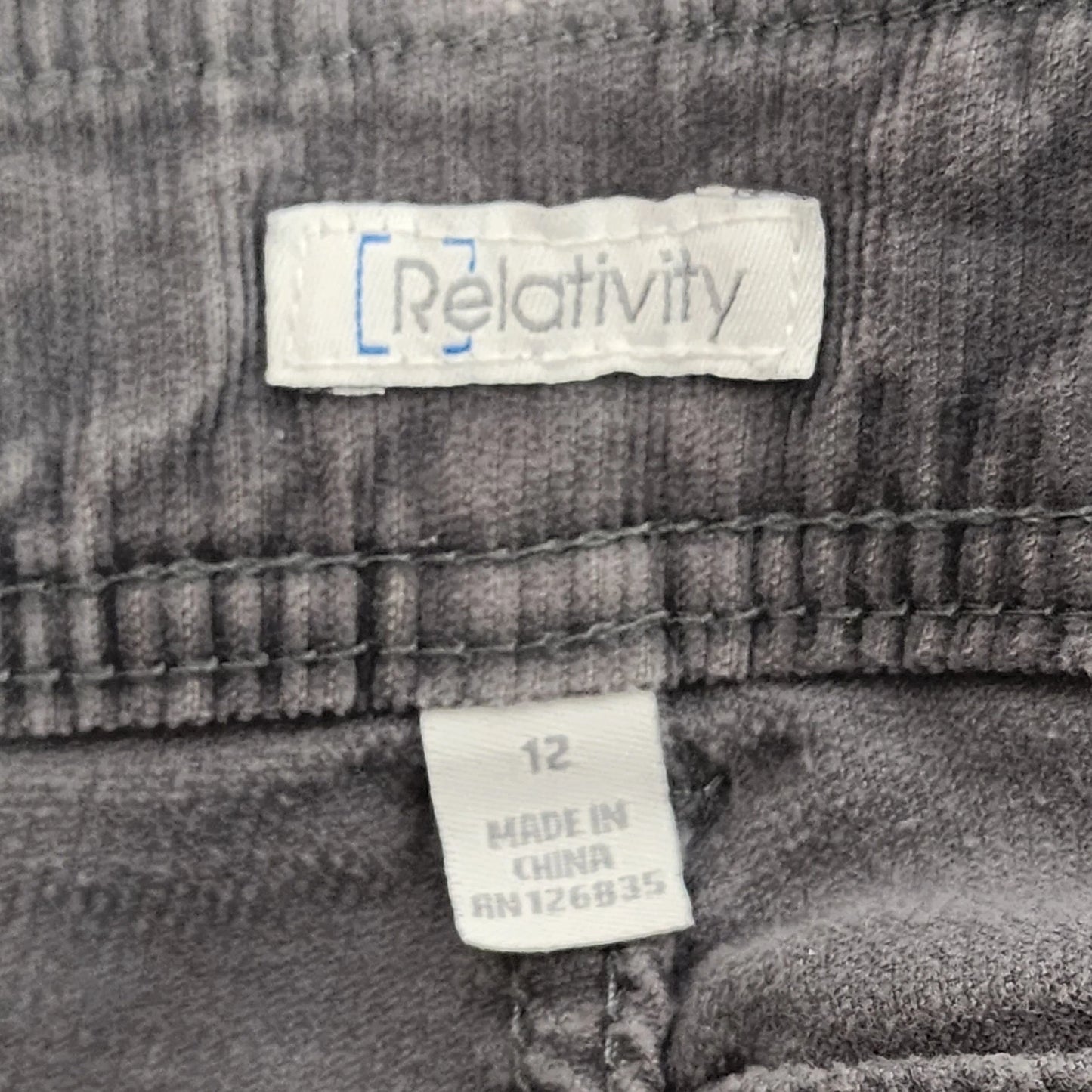 Relativity Grey Corduroy Bootcut Flare Pants Women Soft Stretch