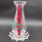 Indiana Glass Holly 3 Pc Clear Candlelamp Set Red Candle Holiday Classics USA