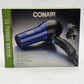 Conair Blue & Black Turbo Hair Dryer with Diffuser & Concentrator 1875 Watt NIB