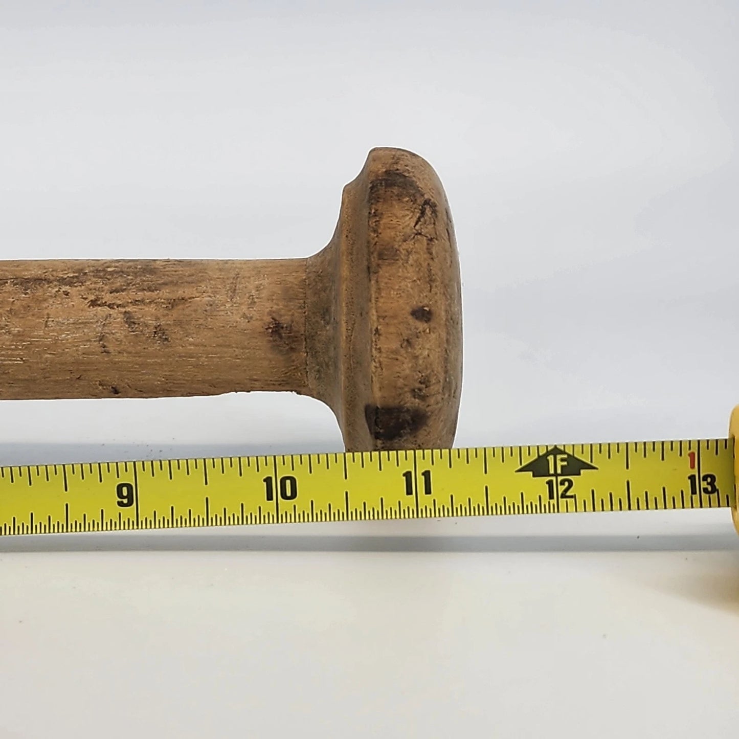 Antique Industrial Wooden Textile Spool 11.5" L Sewing Thread Bobbin Primitive
