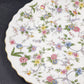 Andrea by Sadek Cake Platter Corona Floral Gold Trim Scalloped Edge 10.5"