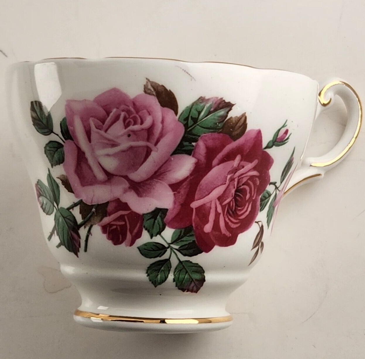 Royal Ardalt Bone China Tea Cup England Roses Pink #2086 Good Luck Cup Only