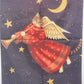 Toland Angel Kitty Yard Garden Flag Banner w/ Hanging Loop Moon & Stars 23"x36"