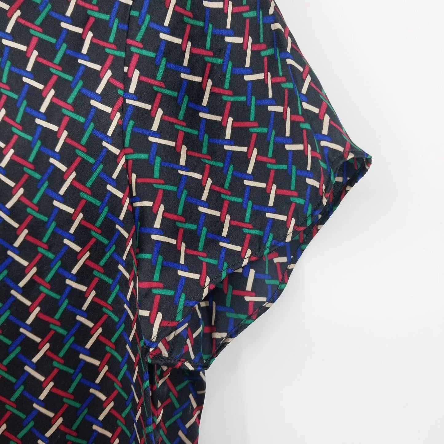 Talbots Petites Geometric Zigzag Blouse Womens 6P Multicolor Top