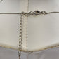 Silver Tone Chain Rhinestone Starburst Flower Pendant 10" Long Necklace Lobster