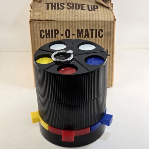 Chip-O-Matic Plastic Poker Chip Dispenser ES Lowe Black Body with 250 Chips