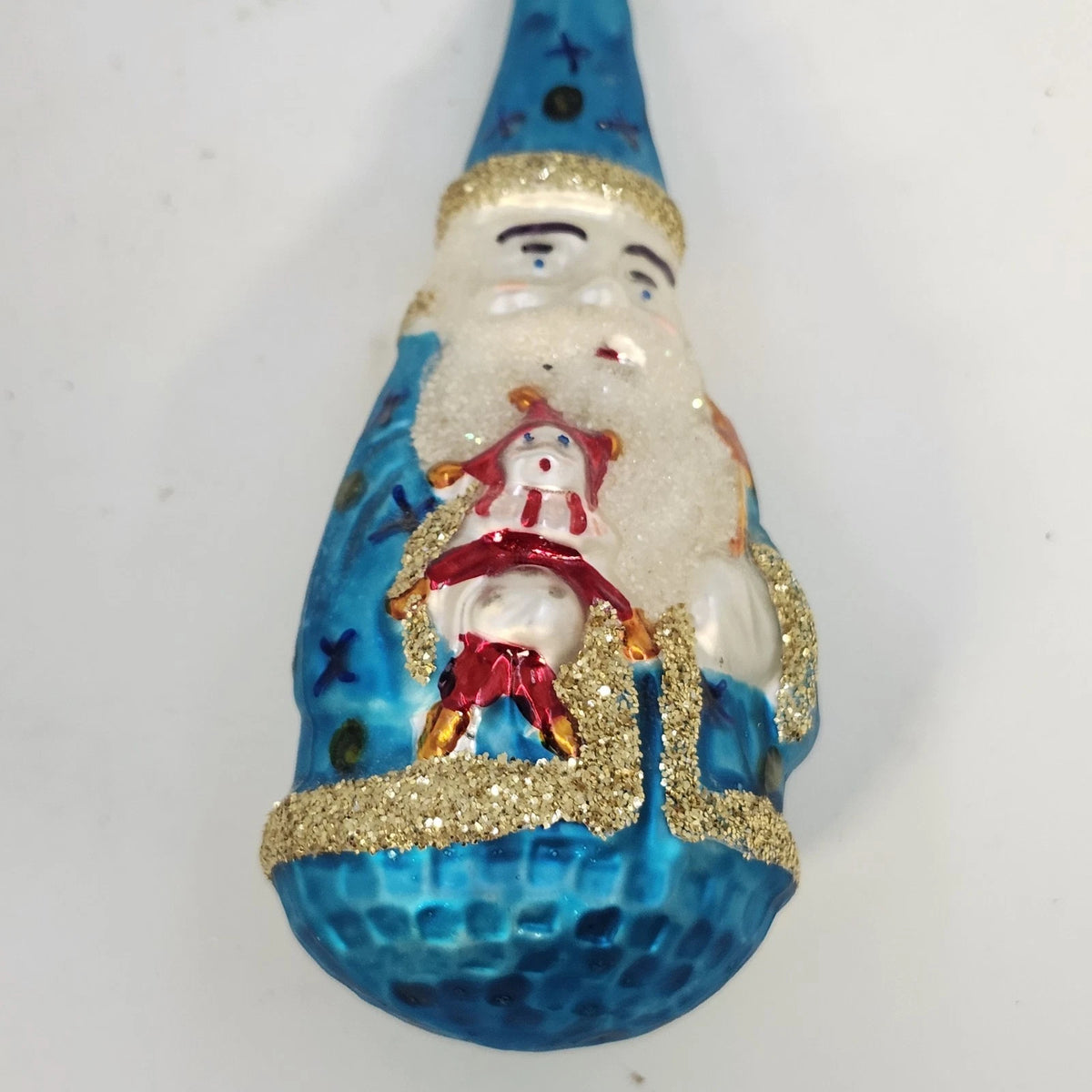 Northlight Blue Santa Snowman Glass Christmas Ornament 4.75" Holiday Decor