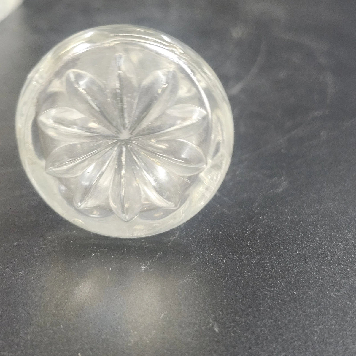 Anchor Hocking Early American PresCut Star of David Glass Cruet Stopper 7.75"x3"
