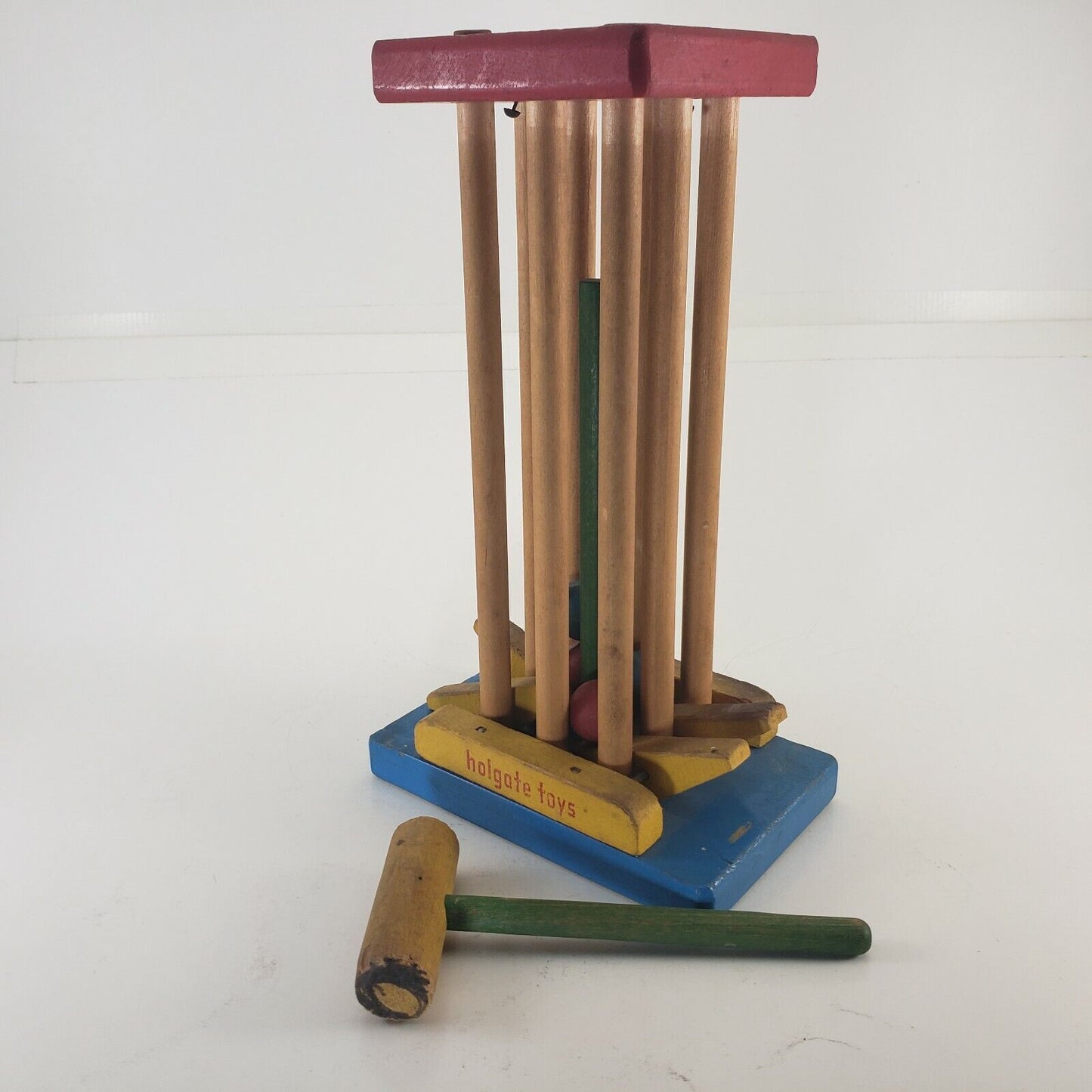 Holgate Toys Hammer Tower Wooden Tower 4 Levers 4 Wood Balls & Wood Mallet 1955