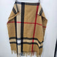 Oversized Blanket Scarf Tan Red Black Plaid Checked Shawl Wrap Fringe 27"x72"