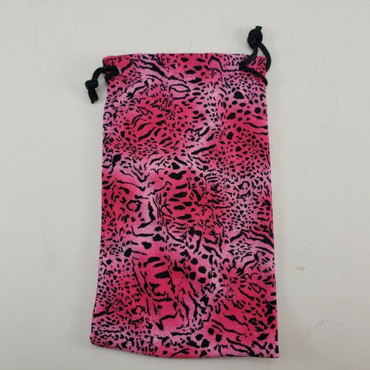 6 Microfiber Glasses Storage Cleaning Bags Pink Black Pattern Sunglass Eyeglass