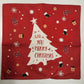 4 Burlap Christmas Pillow Covers 17.5" Sq Red Beige White Holiday Cushion Shams