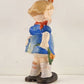 Porcelain Girl Figurine Carrying Flowers with Daddy's Slippers Unmarked 5" 1950s