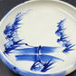Japanese Porcelain Bowl Blue White Bamboo Dragonfly Design Curled Lip 9.5