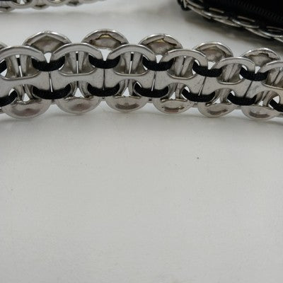 Unique Clutch Purse Shoulder Bag Pop-Top Aluminum Can Tabs Silver Zipper Bag 8"