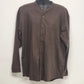 Bruno Mens Linen Cotton Blend Shirt XL Brown Button Down Italy