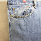 Levis 505 Blue Jeans Men's Regular Fit Straight Leg 38 x 30 Good Shape Repaired