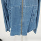 Explore Blue Cotton Denim Zip Jacket Size XL Long Sleeves Pocket on Left Sleeve