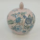 Chinese Hand Painted Porcelain Covered Bowl Pink Blue Floral Ginger Pot Jar Vtg