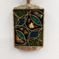 Necklace Liz Sophia Multicolor Stained Glass & Gold Tone Pendant in Corded Chain