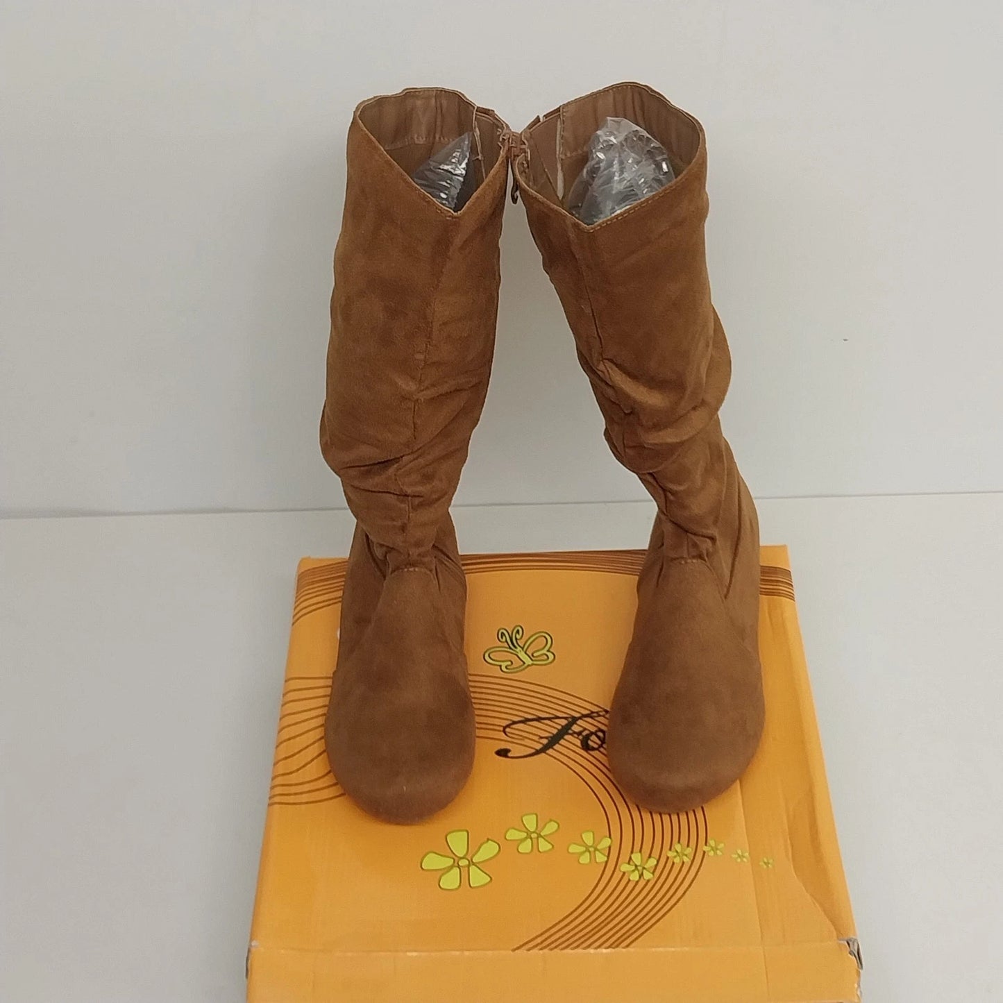 Forever Selena 2 Brown Faux Suede Mid Calf Boots Womens Size 8