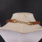 Amber Brown Faceted Bead Sequin Necklace Twisted Multi Strand Statement Vintage