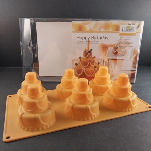 RBV Birkmann Baking Freezing Silicone Mold 6 Yellow Birthday Cake Shapes