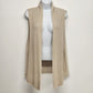 Sleeveless Open Front Vest Ecru Beige Opened Knit Maglina Size Large Vintage