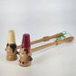Chef Salt & Pepper Shakers Set Wood Long Handle 3" Japan 1950's Kitchen Decor