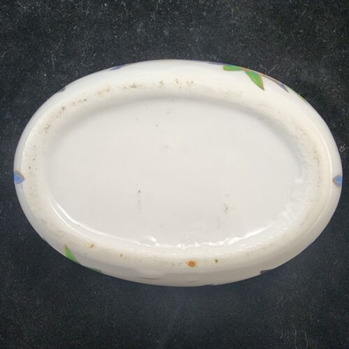Carpentier Argentan Porcelain Oval Jewelry Box Birds & Flowers