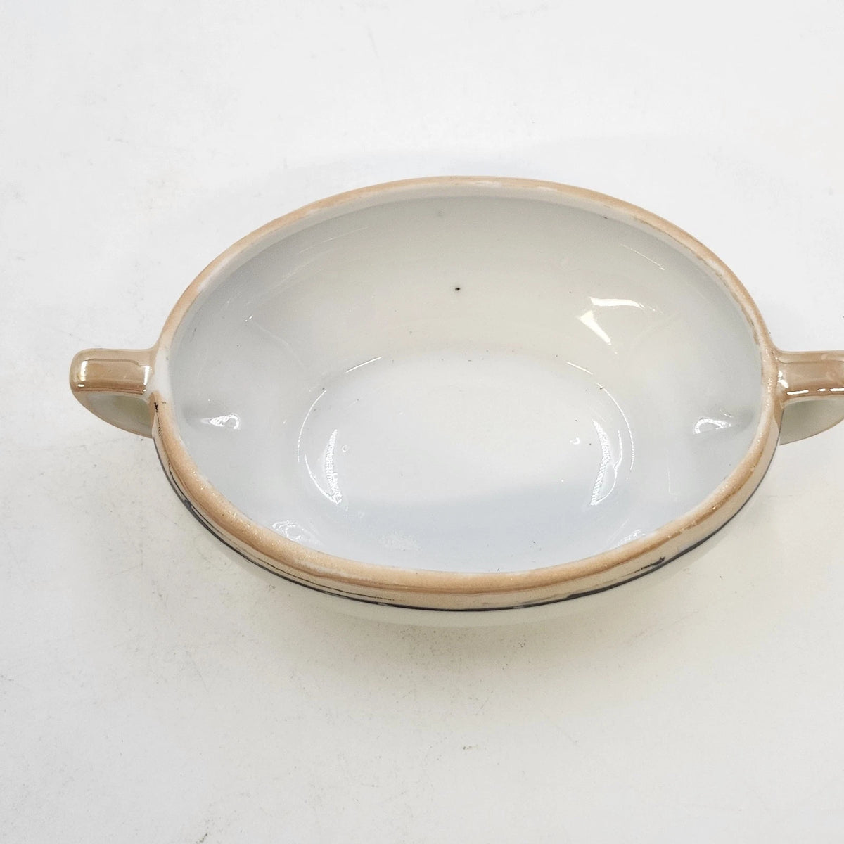 Japan Porcelain Covered Vegetable Bowl Hand Painted Floral Orange Luster 5.25"
