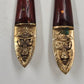 Dessert Flatware Set Nickel Bronze & Teakwood James Thailand 19 Pc Broken Server