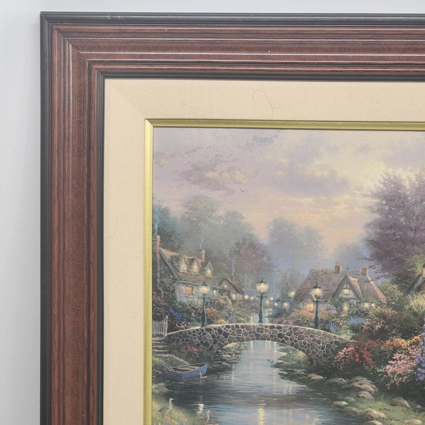 Thomas Kinkade Lamplight Bridge Ltd Edit Canvas 20x16 Hand-Highlighted 259/2950