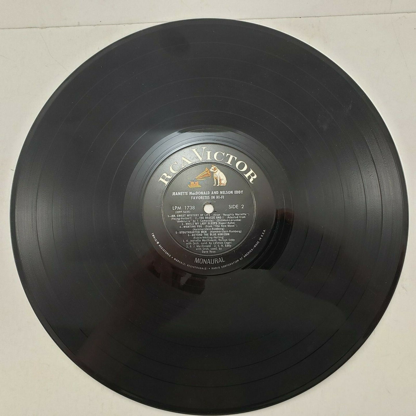 Jeanette MacDonald Nelson Eddy Favorites Vinyl LPM 1738 RCA 1959