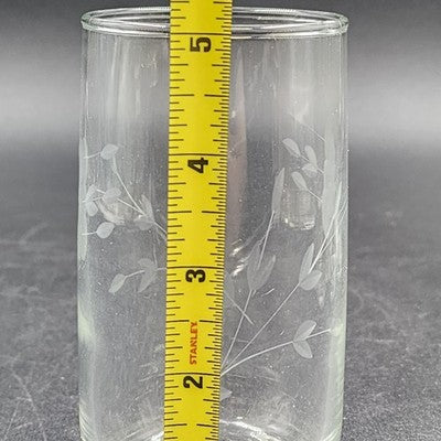 Set of 6 Princess House Heritage Etched Crystal Tumblers 11 oz 5"hx2.5"d Vintage
