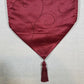 Maroon Table Runner 72x13 Tassels Geometric Pattern