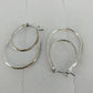 Silver Tone Double Oval Hoop Earrings Textured Inner Hoop Latch Back Jewelry