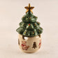 Christmas Tree Stoneware Potpourri Burner 6.5” Santa’s Shelf Teddy Bear Base NOS