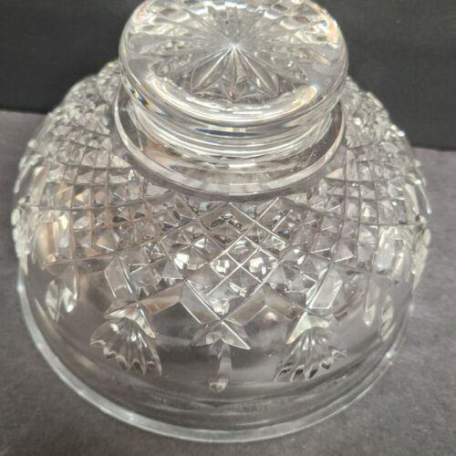 Waterford Crystal Killarney 6" Clear Footed Bowl Crosshatch Fan Pattern EUC