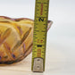 Amber Iridescent Carnival Glass Oval Serving Bowl Scalloped 10.5