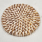 Cowrie Sea Shell Trivet Hot Pad Plate Doily 6" Boho Coastal Decor 1970s