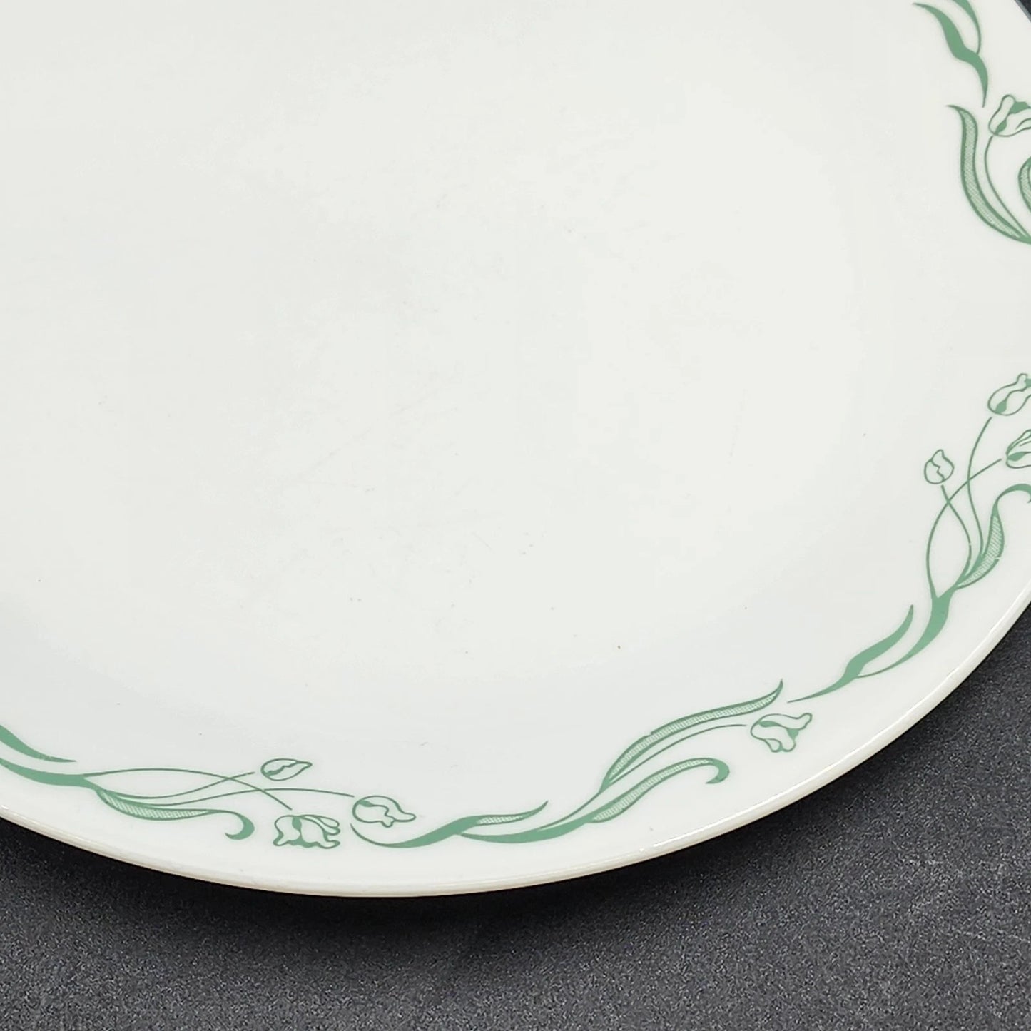3 Corelle Emily Dinner Plates 10.25" Green Swirl Pattern Corning Ware USA