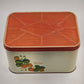 Cheinco Metal Tin Bread Box 13.5x9.5x8"h Strawberries & Leaf Red Lid Vintage MCM