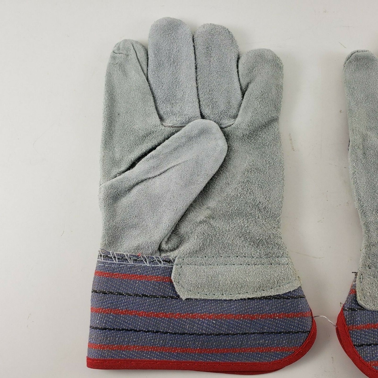 3 Pr Split Cowhide Leather Palm Gloves w 2½" Rubberized Safety Cuff Size Small