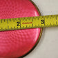Guilloche Enamel Compact Hot Pink Red Mirror Brass Rim West Germany