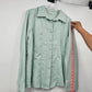 Y2K Cato Fashion Faux Suede Jacket Women’s L Seafoam Green Button Up Retro Blazer